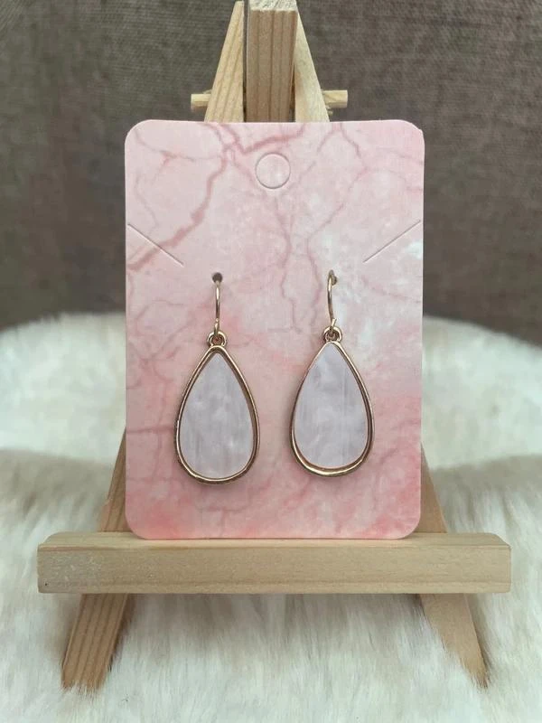 Boucles d’oreilles goutte élégante rose nacré – photo 2